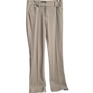 Express Columnist Barely Boot Trouser Dress Pant Color Cream Straight Leg